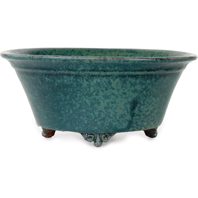 Vaso bonsai rotondo verde di Shuhou - 197 x 197 x 85 mm