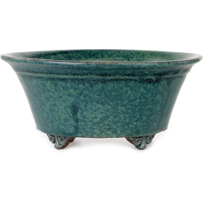 Vaso bonsai rotondo verde di Shuhou - 197 x 197 x 85 mm