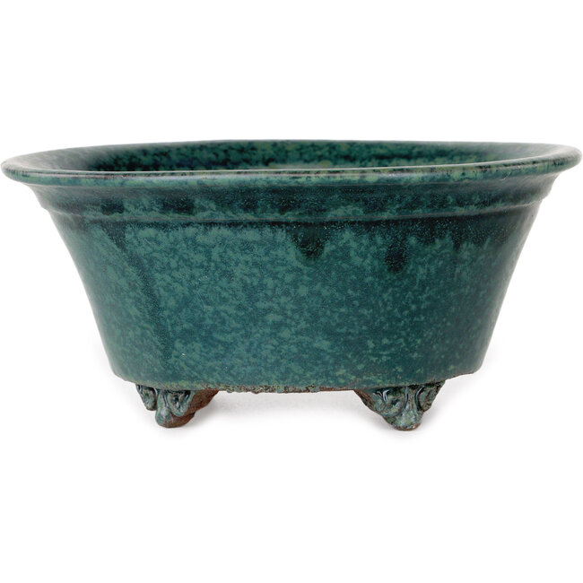 Vaso bonsai rotondo verde di Shuhou - 197 x 197 x 85 mm