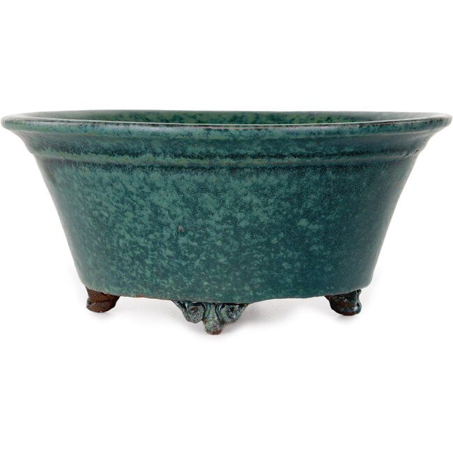 Vaso bonsai rotondo verde di Shuhou - 197 x 197 x 85 mm