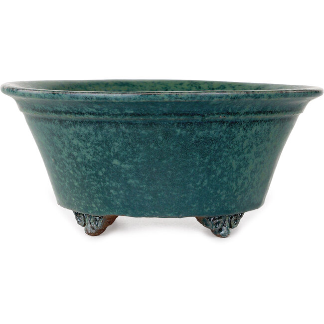 Maceta redonda verde para bonsái de Shuhou - 197 x 197 x 85 mm