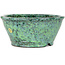 Round green bonsai pot by Shuhou - 180 x 180 x 82 mm
