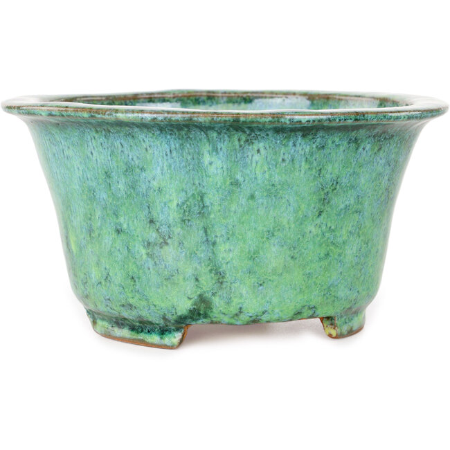 Vaso bonsai rotondo verde di Shuhou - 163 x 163 x 83 mm