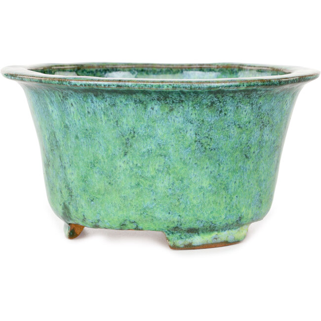 Ronde groene bonsaipot van Shuhou - 163 x 163 x 83 mm