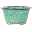 Round green bonsai pot by Shuhou - 163 x 163 x 83 mm