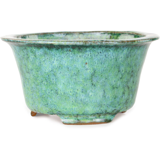 Maceta redonda verde para bonsái de Shuhou - 163 x 163 x 83 mm