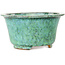 Round green bonsai pot by Shuhou - 163 x 163 x 83 mm