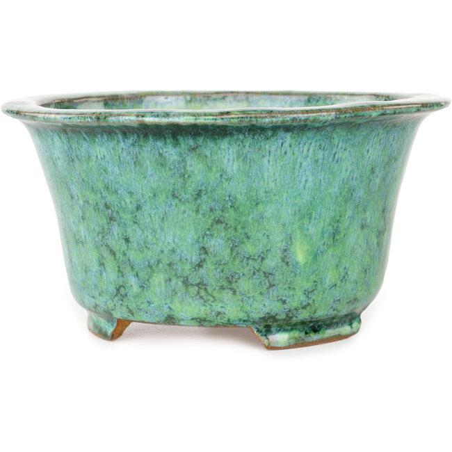Vaso bonsai rotondo verde di Shuhou - 163 x 163 x 83 mm