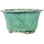 Round green bonsai pot by Shuhou - 163 x 163 x 83 mm