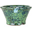 Round green bonsai pot by Shuhou - 130 x 130 x 75 mm