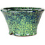 Round green bonsai pot by Shuhou - 130 x 130 x 75 mm