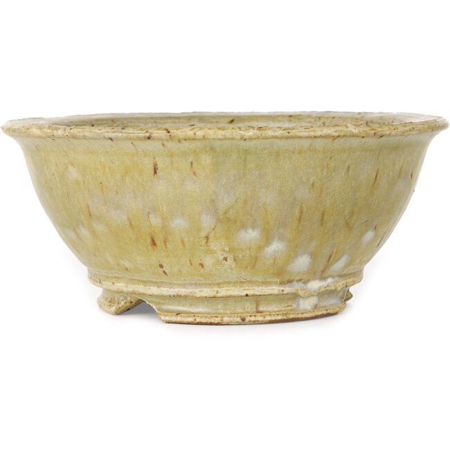 Pot à bonsaï rond beige de Shuhou - 162 x 162 x 70 mm