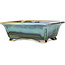 Vaso bonsai rettangolare blu e verde di Shouzan - 125 x 100 x 45 mm