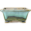 Rechthoekige blauwgroene bonsaipot van Shouzan - 125 x 100 x 45 mm