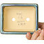 Pot à bonsaï rectangulaire bleu et vert de Shouzan - 125 x 100 x 45 mm
