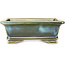 Rechthoekige blauwgroene bonsaipot van Shouzan - 125 x 100 x 45 mm