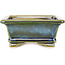 Rechthoekige blauwgroene bonsaipot van Shouzan - 125 x 100 x 45 mm
