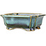 Maceta rectangular para bonsái azul y verde de Shouzan - 120 x 103 x 45 mm