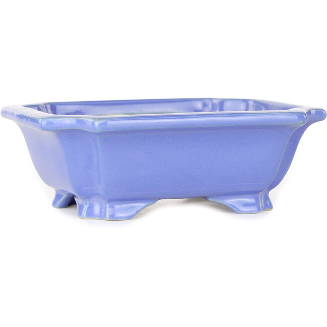 Maceta rectangular azul para bonsái de Shouzan - 127 x 103 x 47 mm