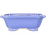 Pot à bonsaï rectangulaire bleu de Shouzan - 127 x 103 x 47 mm