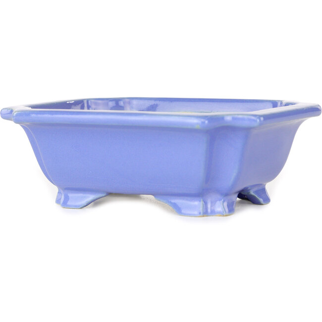 Vaso bonsai rettangolare blu di Shouzan - 127 x 103 x 47 mm