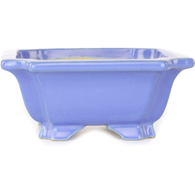Vaso bonsai rettangolare blu di Shouzan - 127 x 103 x 47 mm