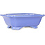Rectangular blue bonsai pot by Shouzan - 127 x 103 x 47 mm