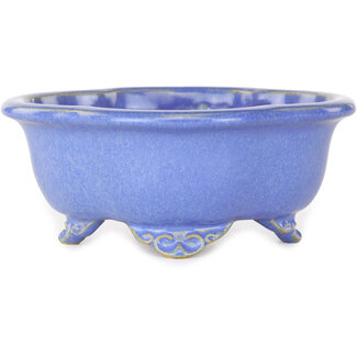 Shouzan  (Akira/Masami Watanabe) 123 mm blauwe bonsaipot van Shouzan, Japan
