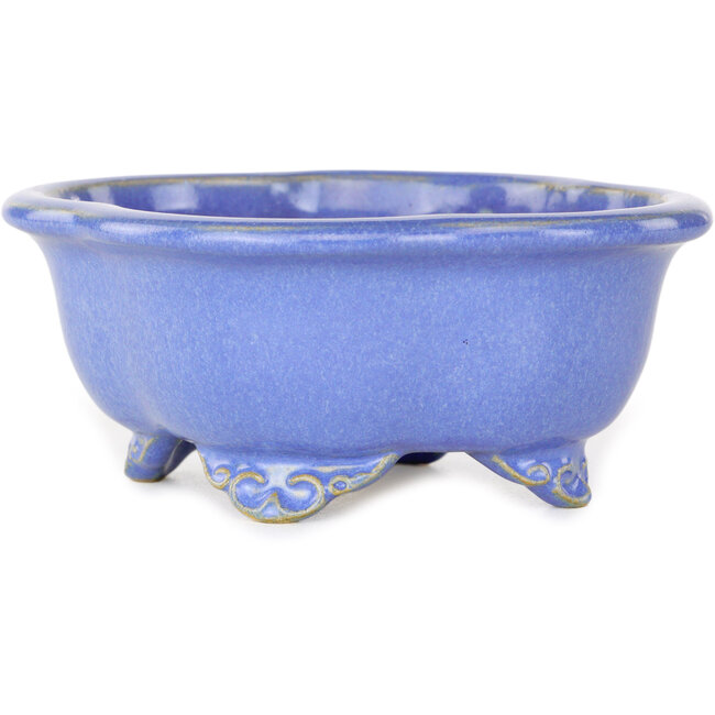 Pot à bonsaï bleu Mokko de Shouzan - 123 x 105 x 52 mm