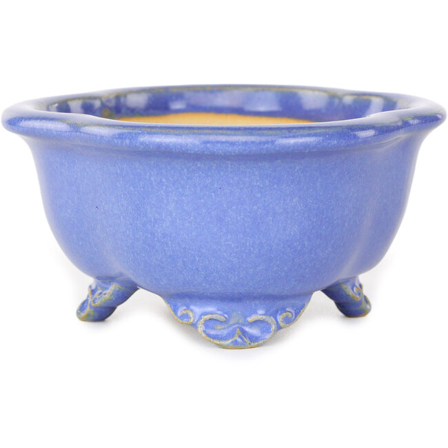 Maceta para bonsái azul Mokko de Shouzan - 123 x 105 x 52 mm