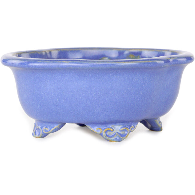 Pot à bonsaï bleu Mokko de Shouzan - 123 x 105 x 52 mm