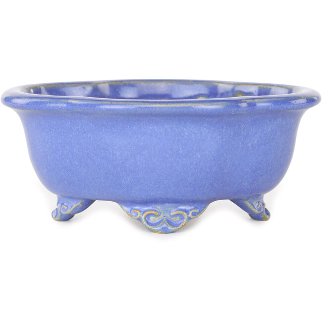 Mokko blue bonsai pot by Shouzan - 123 x 105 x 52 mm