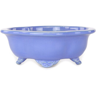 Shouzan  (Akira/Masami Watanabe) 123 mm  blue bonsai pot by Shouzan, Japan