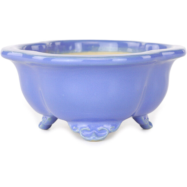 Maceta para bonsái azul Mokko de Shouzan - 123 x 105 x 52 mm