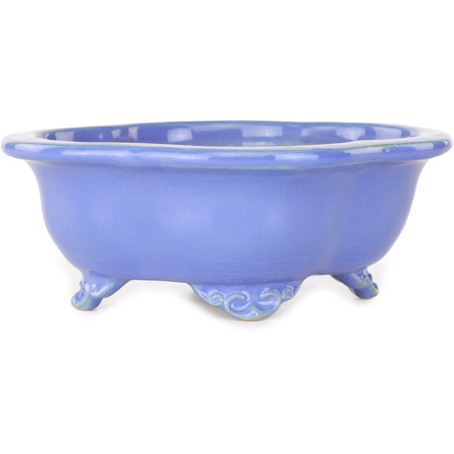 Vaso bonsai blu Mokko di Shouzan - 123 x 105 x 52 mm