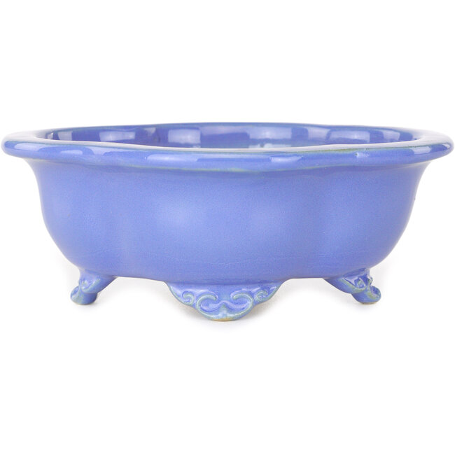 Pot à bonsaï bleu Mokko de Shouzan - 123 x 105 x 52 mm