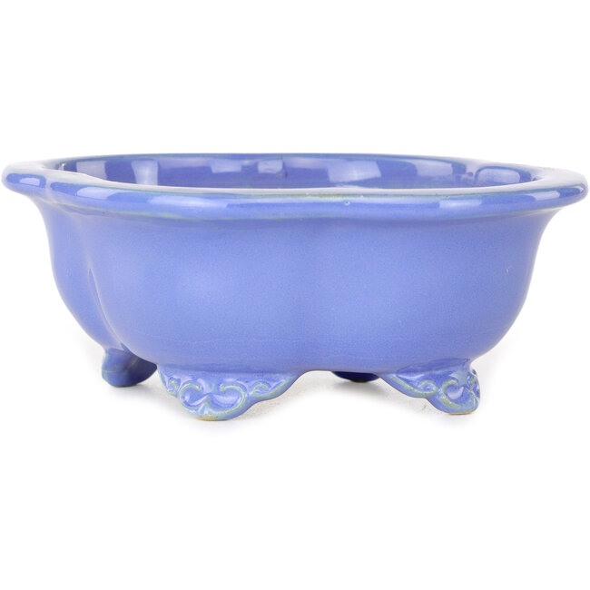 Maceta para bonsái azul Mokko de Shouzan - 123 x 105 x 52 mm