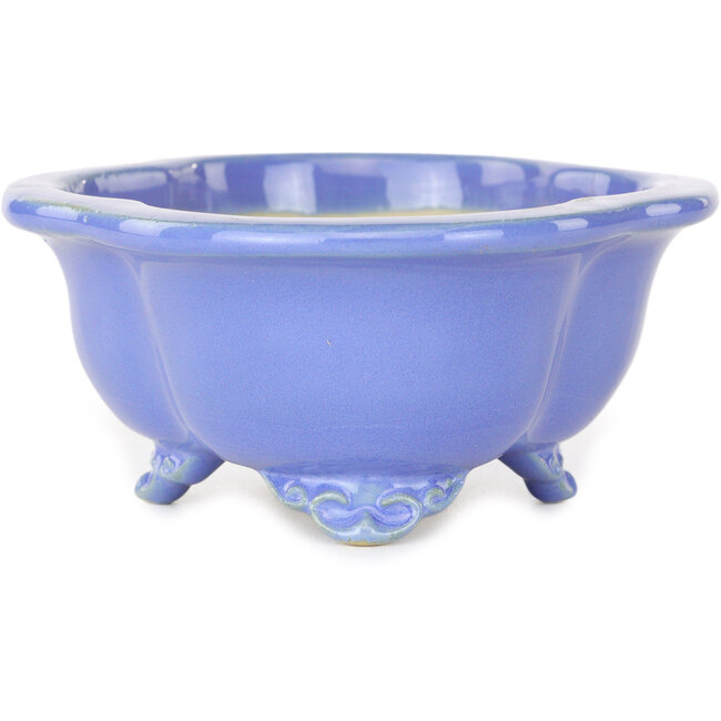 Pot à bonsaï bleu Mokko de Shouzan - 123 x 105 x 52 mm