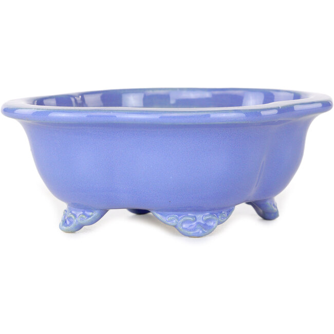 Maceta para bonsái azul Mokko de Shouzan - 123 x 105 x 52 mm