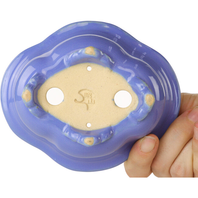 Maceta para bonsái azul Mokko de Shouzan - 123 x 105 x 52 mm