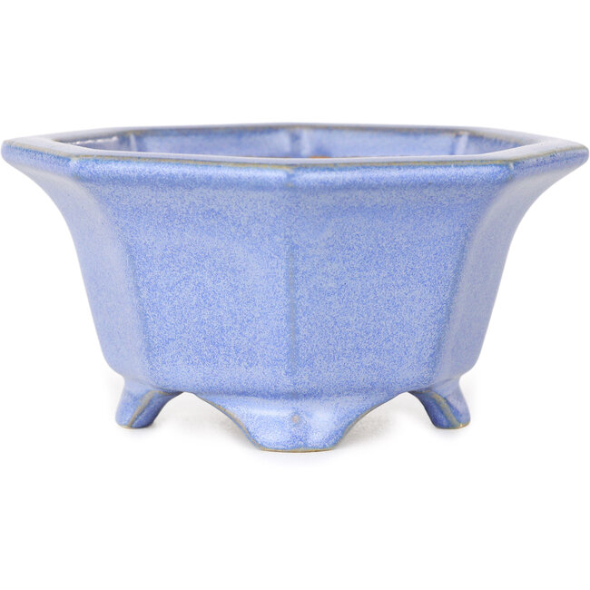 Pot à bonsaï octogonal bleu de Shouzan - 110 x 110 x 60 mm