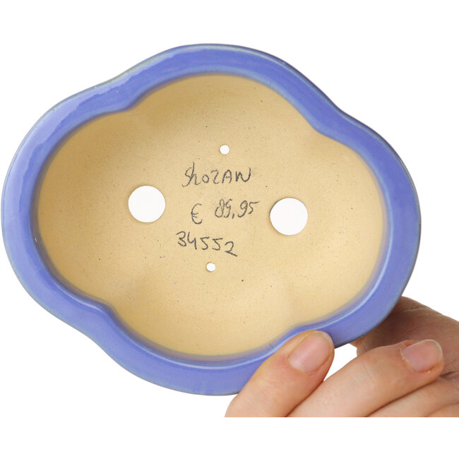 Pot à bonsaï bleu Mokko de Shouzan - 123 x 105 x 52 mm