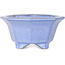Octagonal blue bonsai pot by Shouzan - 110 x 110 x 60 mm