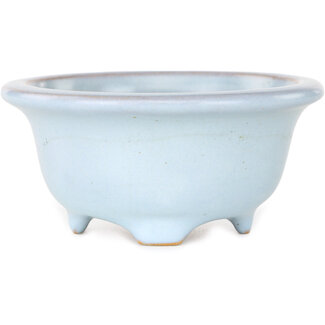 Shouzan  (Akira/Masami Watanabe) 113 mm  light blue bonsai pot by Shouzan, Japan