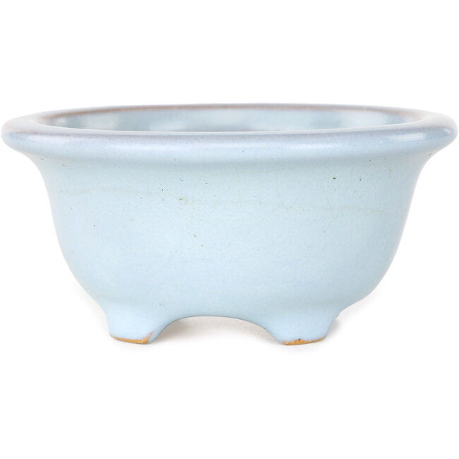 Pot à bonsaï rond bleu clair de Shouzan - 113 x 113 x 53 mm