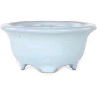 Shouzan  (Akira/Masami Watanabe) 113 mm  light blue bonsai pot by Shouzan, Japan