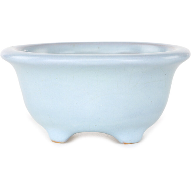 Maceta redonda azul claro para bonsái de Shouzan - 113 x 113 x 53 mm