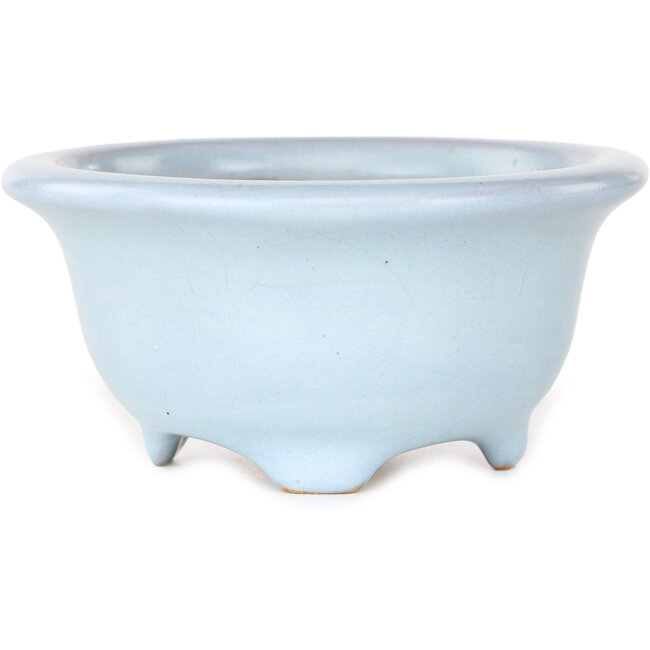 Pot à bonsaï rond bleu clair de Shouzan - 113 x 113 x 53 mm