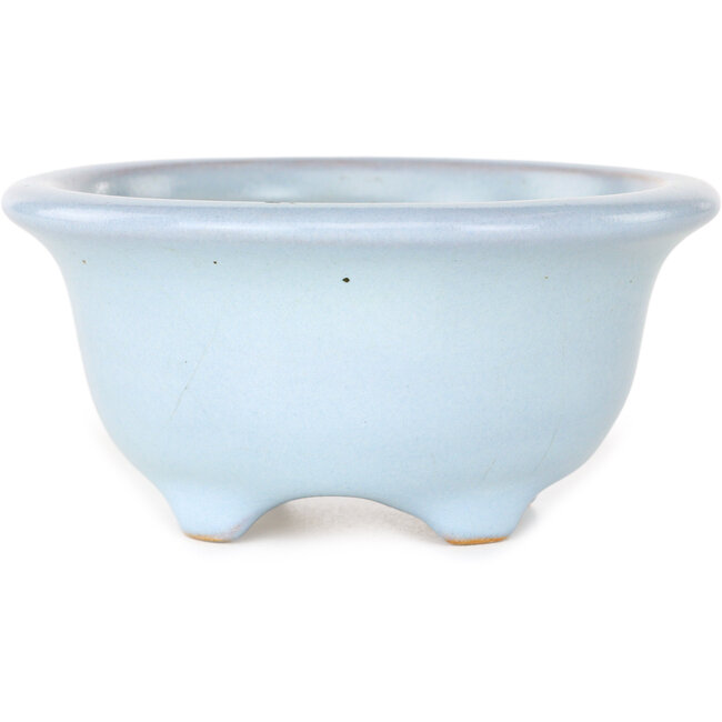 Vaso bonsai rotondo azzurro chiaro di Shouzan - 113 x 113 x 53 mm