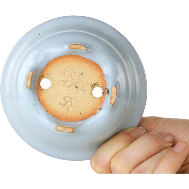Pot à bonsaï rond bleu clair de Shouzan - 113 x 113 x 53 mm